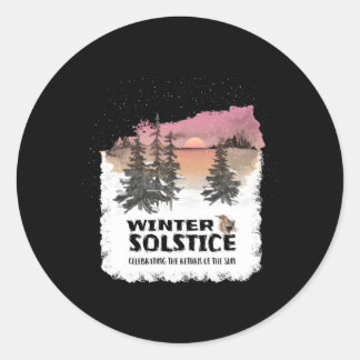 Winterzonnewende om de terugkeer van de zon te vie ronde sticker