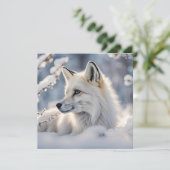 Winterzonnewende  Sneeuwvos Platte Kaart (Staand voorkant)