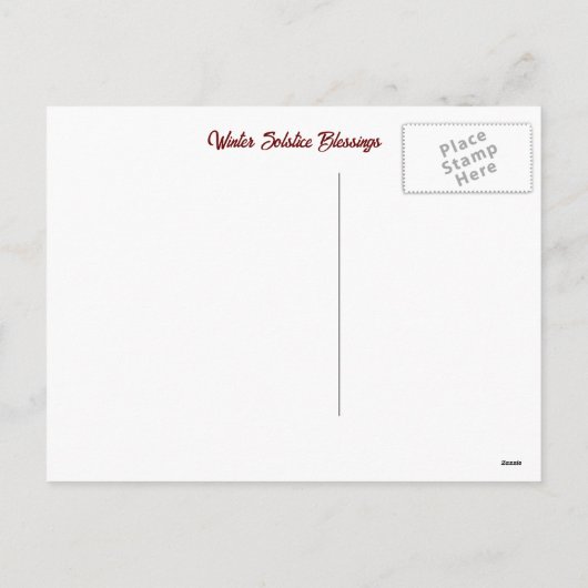 Winterzonnewende Yule Fox Winter Sneeuw Feestdagenkaart (Achterkant)