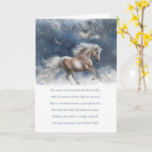 Winterzonnewende Yule Zegen Gedicht Paard Kaart
