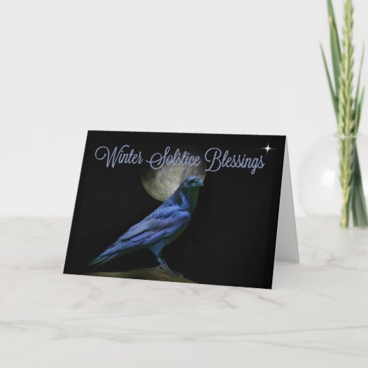 Winterzonnewende Zegeningen Raven Crow Maan Kaart (Voorkant)