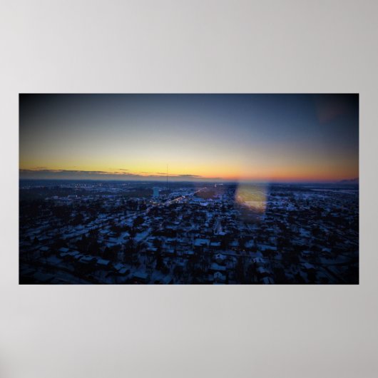 Winterzonnige cedar-Rapids Poster (Voorkant)
