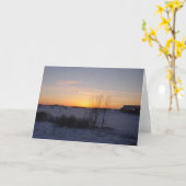 Winterzonsondergang # 2 kaart (Gele Bloem)