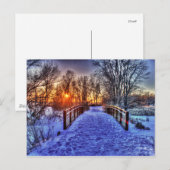 Winterzonsondergang bij de brug briefkaart (Voorkant / Achterkant)