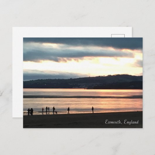 Winterzonsondergang bij het Briefkaart Exmouth (Voorkant / Achterkant)