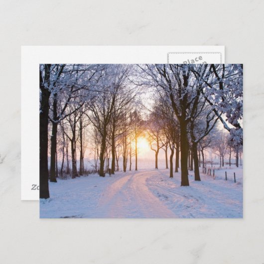 Winterzonsondergang Briefkaart (Voorkant / Achterkant)