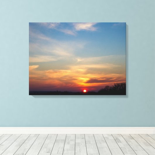 Winterzonsondergang Canvas Afdruk (Insitu (Houten vloer))
