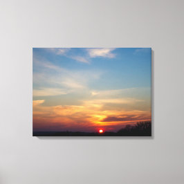 Winterzonsondergang Canvas Afdruk