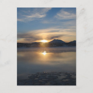 Winterzonsondergang in Aleknagik Briefkaart