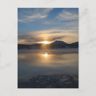 Winterzonsondergang in Aleknagik Briefkaart