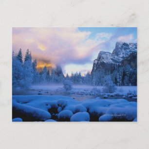 Winterzonsondergang in het Nationaal Park Yosemite Briefkaart