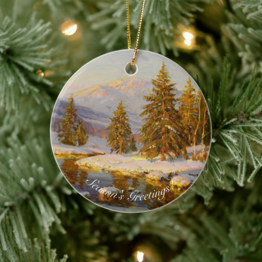 Winterzonsondergang, kerstboom keramisch ornament (Boom)