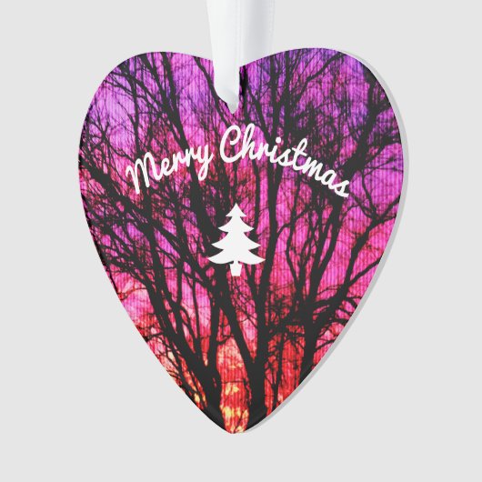 Winterzonsondergang - kerstboom ornament (voorkant)