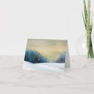 Winterzonsondergang kerstmis fijne seizoenskaart feestdagen kaart