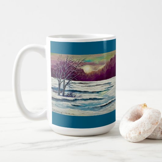 Winterzonsondergang Koffiemok (Met donut)