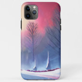 Winterzonsondergang met besneeuwde bomen Case-Mate iPhone case (Achterkant)
