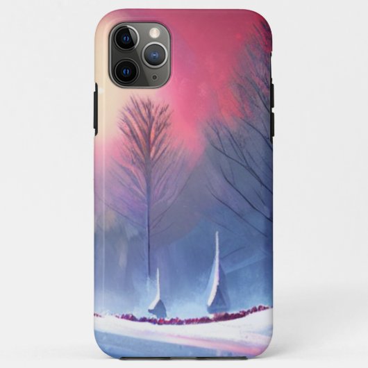 Winterzonsondergang met besneeuwde bomen Case-Mate iPhone case (Achterkant)