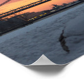 Winterzonsondergang met Bridge Poster (Hoek)