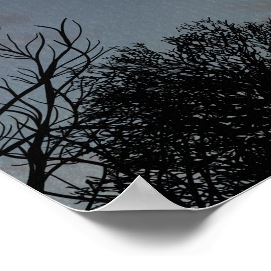 Winterzonsondergang met ster poster (Hoek)