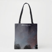 Winterzonsondergang met sterren tote bag (Voorkant)