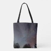 Winterzonsondergang met sterren tote bag (Achterkant)