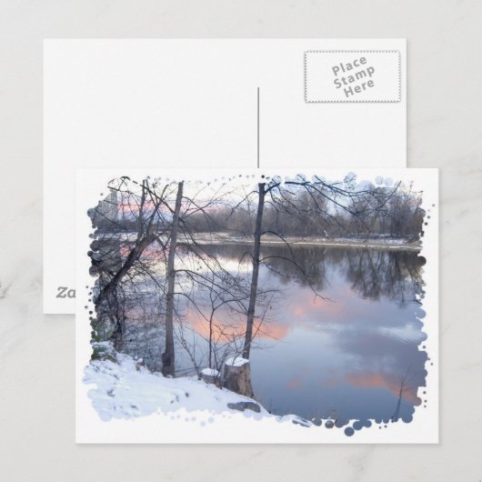 Winterzonsondergang op de Rideau Briefkaart (Voorkant / Achterkant)