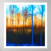 Winterzonsondergang op het meer van Siljan Poster (Voorkant)