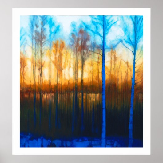 Winterzonsondergang op het meer van Siljan Poster (Voorkant)