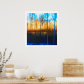 Winterzonsondergang op het meer van Siljan Poster (Keuken)