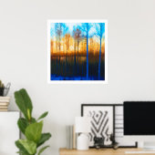 Winterzonsondergang op het meer van Siljan Poster (Thuiskantoor)