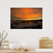 Winterzonsondergang over het meer van Harlan Poster (Keuken)