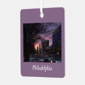 Winterzonsondergang Philadelphia Ornament (Voorkant links)