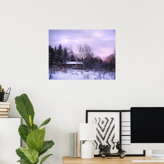 Winterzonsondergang Poster (Thuiskantoor)