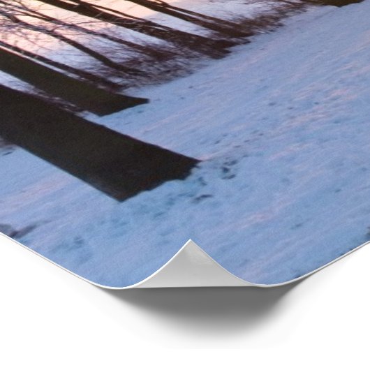 Winterzonsondergang Poster (Hoek)