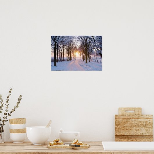 Winterzonsondergang Poster (Keuken)