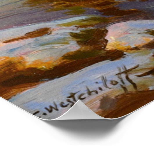 Winterzonsondergang Poster (Hoek)