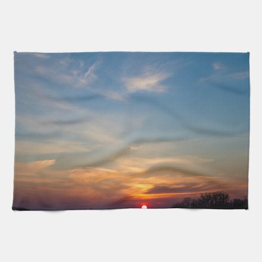 Winterzonsondergang Theedoek (Horizontaal)