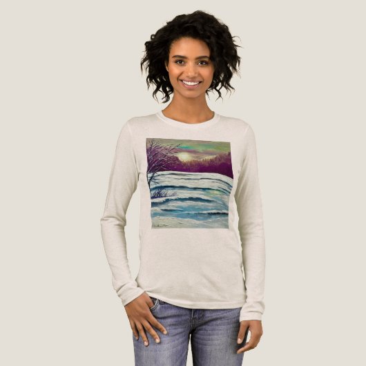 Winterzonsondergang Tri-Blend Shirt (Voorkant)