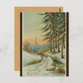  winterzonsondergangbomen en kerst briefkaart (Voorkant / Achterkant)