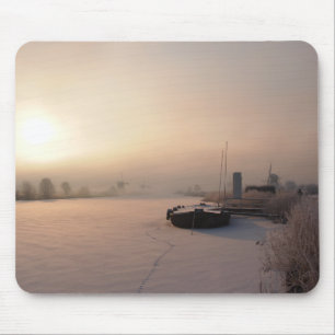 Winterzonsopgang in de Nederlandse mousepad Muismat