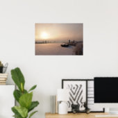 Winterzonsopgang in het Nederlandse poster (Thuiskantoor)