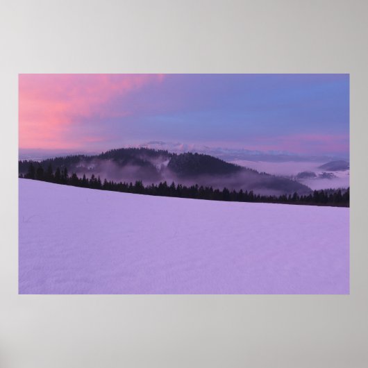 Winterzonsopgang in het Pieniny-gebergte Poster (Voorkant)