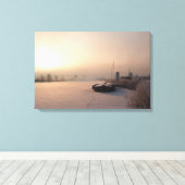 Winterzonsopgang in Nederland canvas (Insitu (Houten vloer))