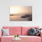 Winterzonsopgang in Nederland canvas Afdruk (Insitu (Woonkamer))
