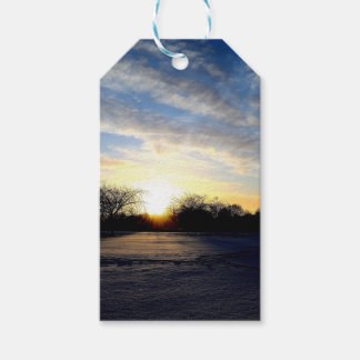 Winterzonsopkomst Cadeaulabel