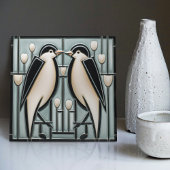 Winterzwaluwen Mackintosh Art Deco Nouveau Decor Tegeltje