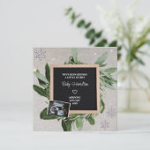 Winterzwangerschap Kleine Geheime Sneeuwvlok Sonog Aankondiging (Staand voorkant)