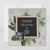 Winterzwangerschap Kleine Geheime Sneeuwvlok Sonog Aankondiging (Voorkant)