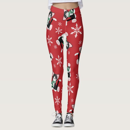 Winterzwart Kat Leggings (Voorkant)