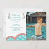 Winterzwembad Verjaardag Fotofeest Kaart (Voorkant)